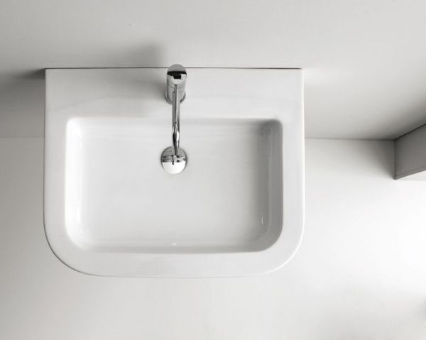 LA75 Подвесная раковина настенная прямоугольная Neroceramica  белая 