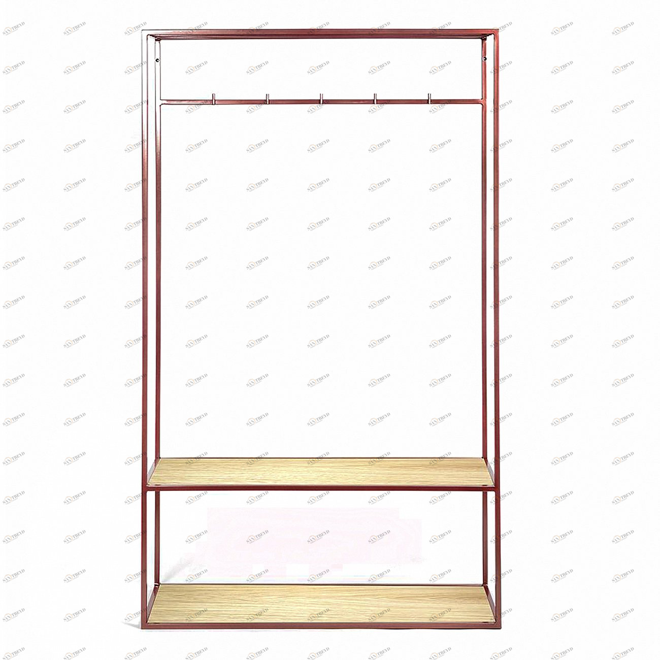 Вешалка в прихожую с полкой медь, светлый дуб Hallra 2 copper INTELLIGENT DESIGN ВЕШАЛКИ HALLRA 261040 Коричневый;медный 