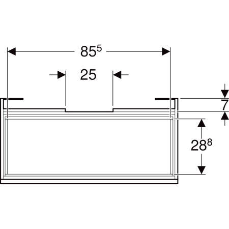 501.904.JR.1 Шкафчик для раковины Geberit Renova Plan, с одним выдвижным ящиком и одним внутренним выдвижным ящиком Geberit  - Вид №44