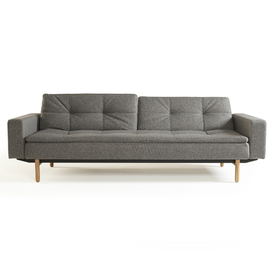 Диван Dublexo с мягкими подлокотниками Rests, ножками Stem из светлого дерева и черной рамой, темно Innovation Living DUBLEXO563 - Вид №8