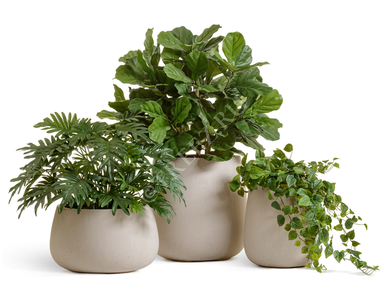 41.3321-02-072-BE-49 Кашпо  Effectory - серия Beton - Design-Чаша - Белый песок Цветочная коллекция  - Вид №3