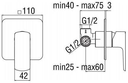 Nobili Rubinetterie Смеситель для душа, однорычажный, с тарелкой Acquaviva Vv103108cr - Вид №1
