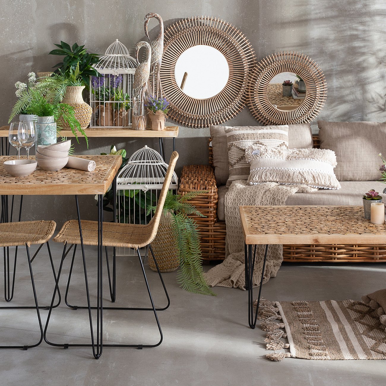 Фигурка деревянная бежевая 80 см "Цапля" TO4ROOMS  00-3839523 Бежевый  - Вид №1