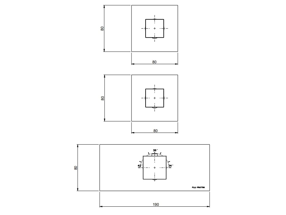 Термостатический встраиваемый смеситель для душа с 3 отверстиями Rubinetterie Frattini отдельная эстетика ARCH-00053901 - Вид №10