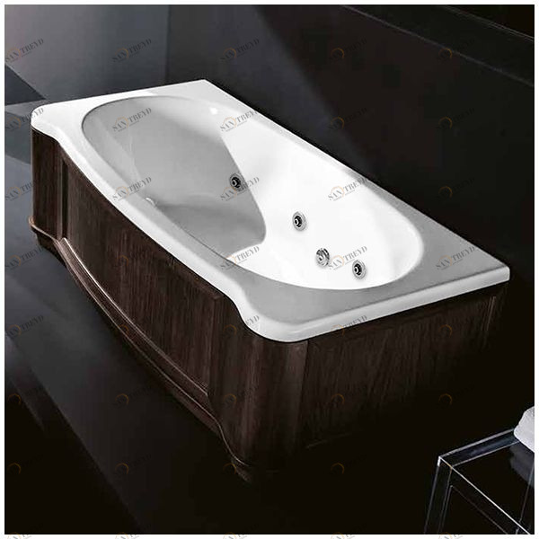 Ванна Gruppo treesse New Classic Young STX-V674B-SX-WV белая с гидромассажем и дезинфекцией прямоугольная левая деревянная панель венге STXV674BSXWV