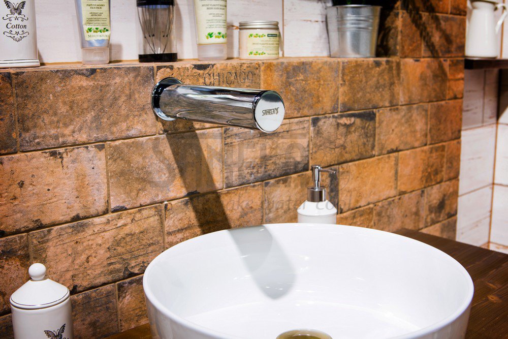 03431 Автоматический настенный хромированный смеситель для подачи 1 воды, 6 В SANELA  - Вид №1