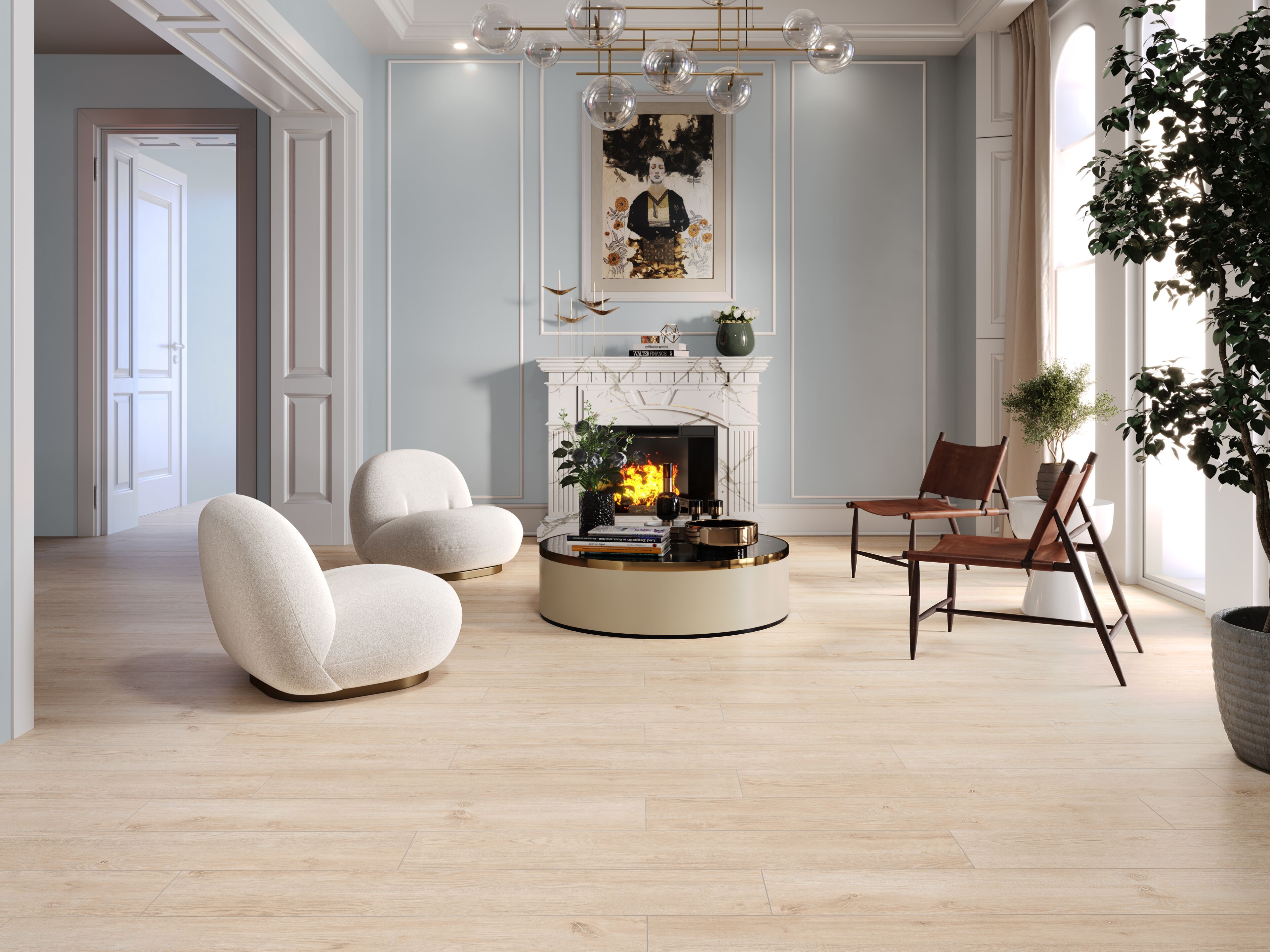 Пол из керамогранита для внутреннего и наружного применения под дерево Kaleseramik плитка ARCH-00017704