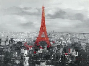 Картина на холсте 90х120 см "Эйфелева башня 1889" EVENHOME КАРТИНЫ МАСЛОМ 129786 Красный;серый;черный;разноцветный