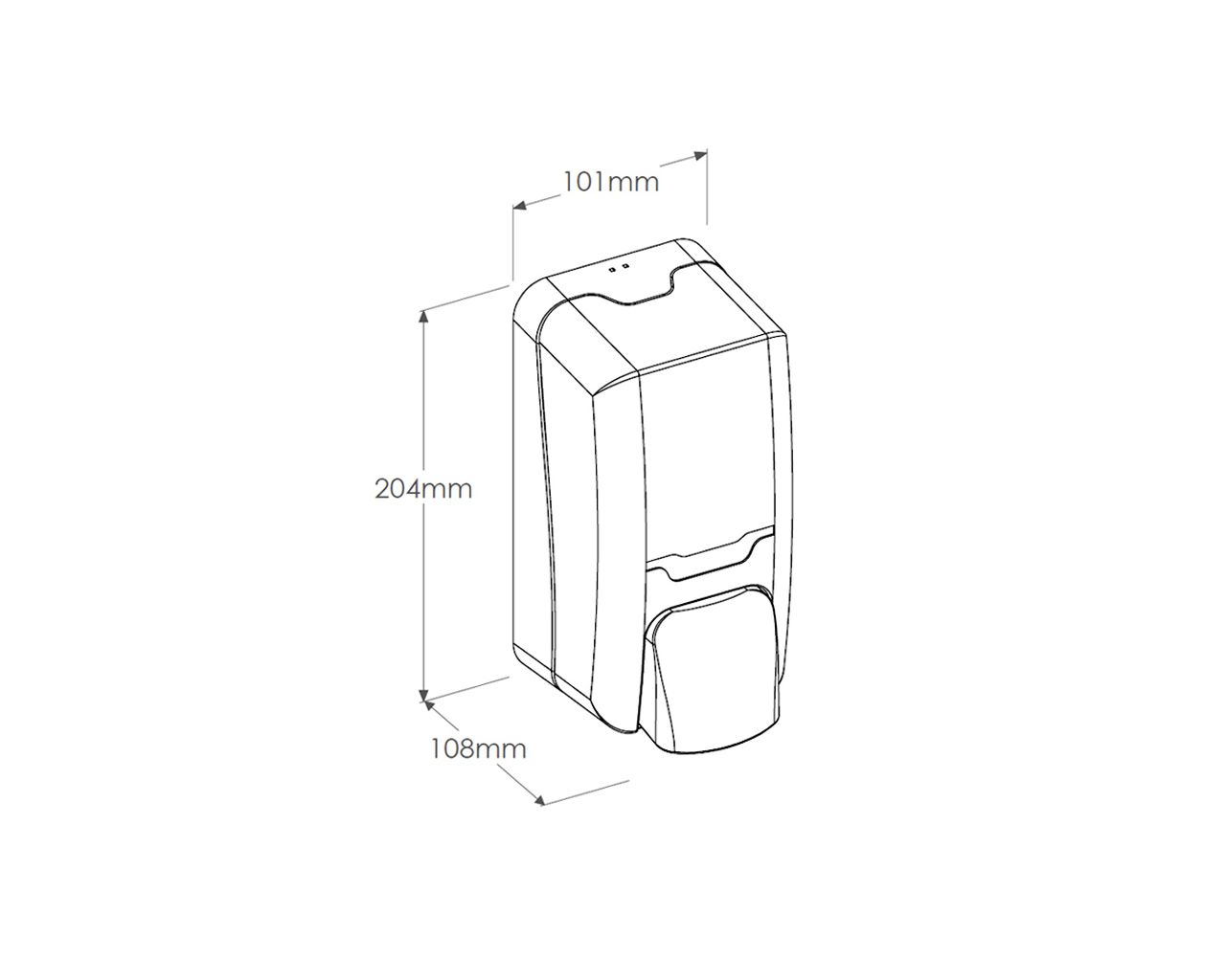 DHB102 Дозатор для жидкого мыла HARMONY MINI, емкость бака 500 мл, пластик, прозрачный белый Merida  - Вид №1