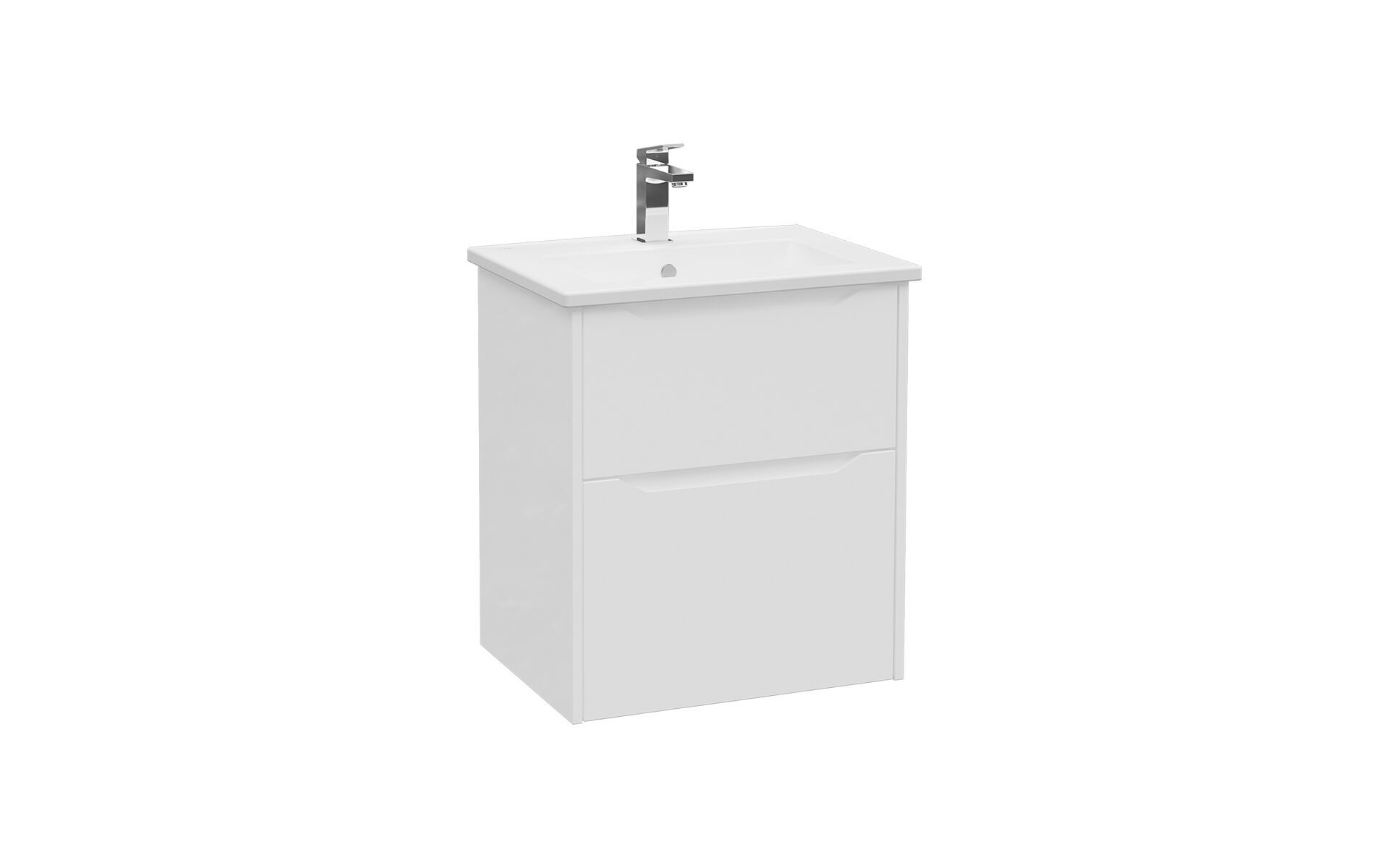 Подвесной шкаф для умывальника с ящиками со встроенной раковиной VitrA Bathrooms Integra Square ARCH-00096421 - Вид №2