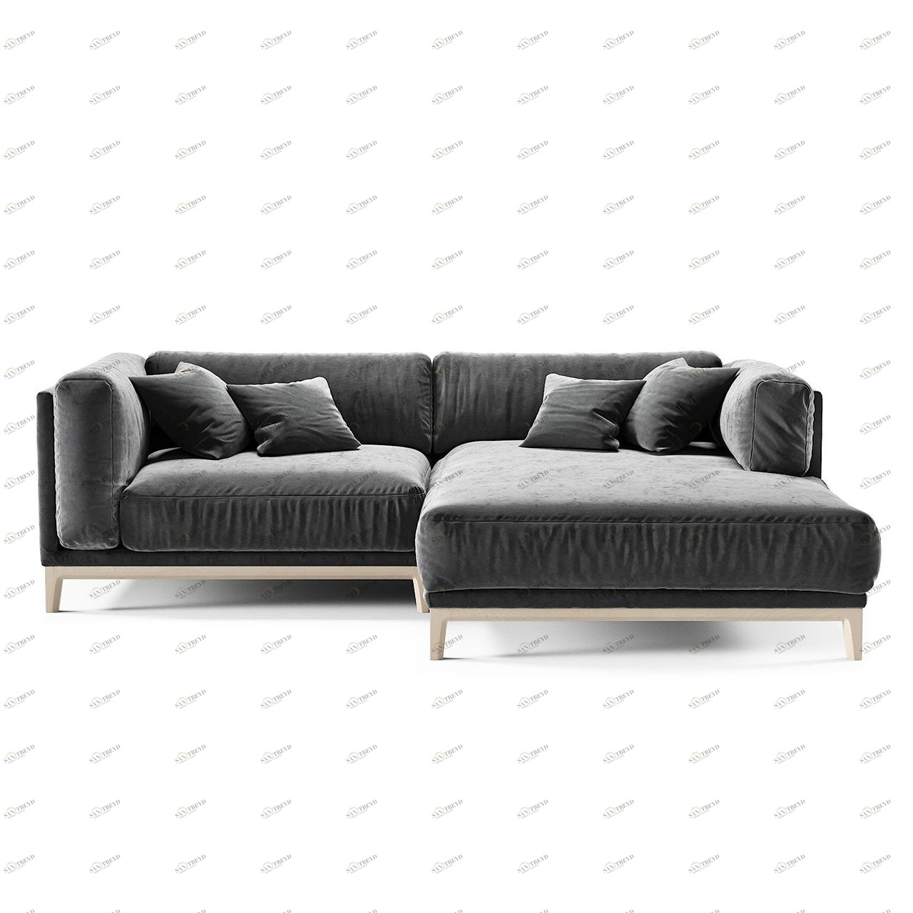 Диван Case угловой темно-серый на светлых ножках THE IDEA ДИЗАЙНЕРСКИЕ 210551 Серый 