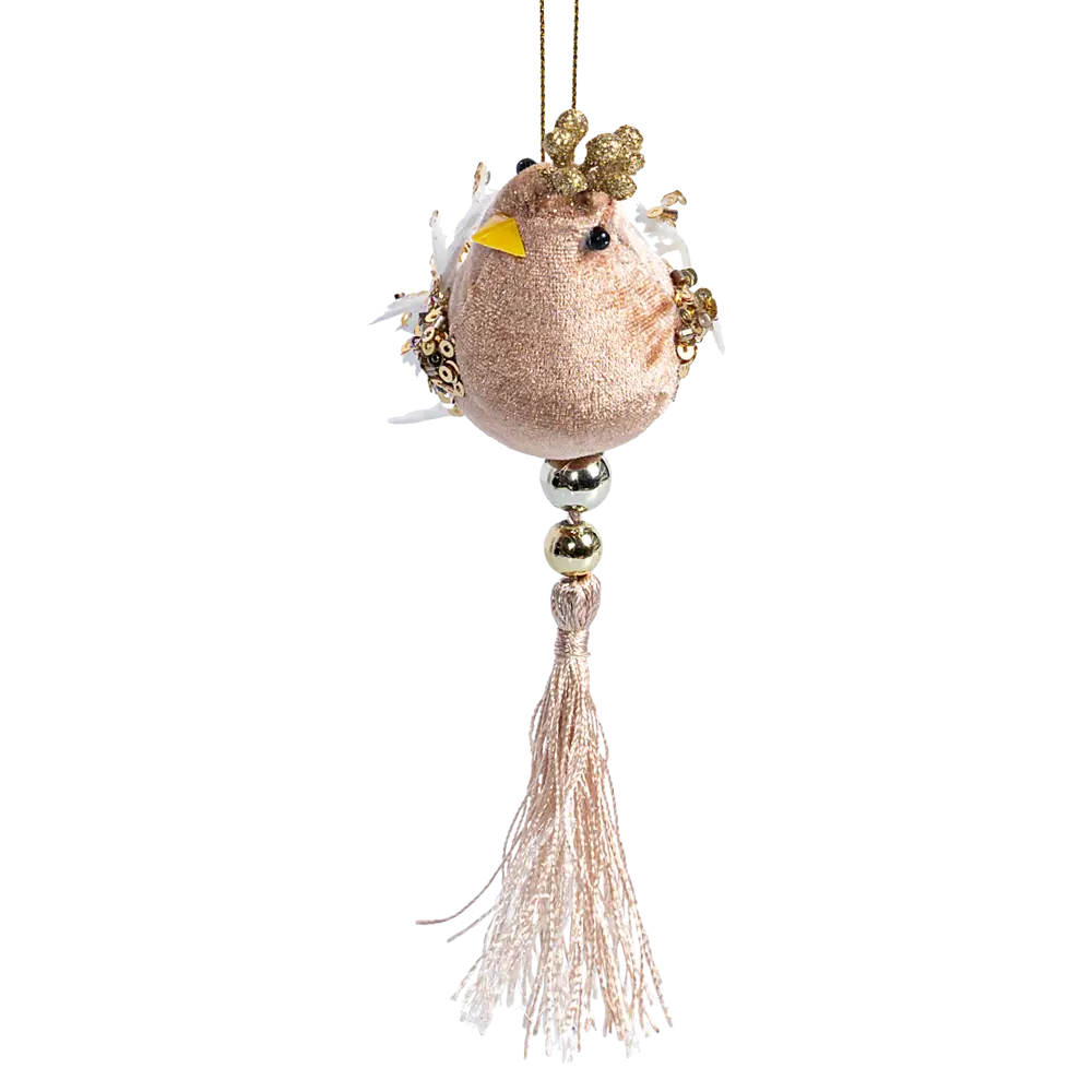 89368978 Украшение декоративное подвесное Птичка 14x13 см бежевый STLM-1472109 Santreyd  - Вид №2
