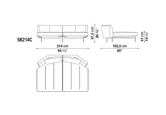 Кожаный диван с полуостровом B&B Italia SAKé ARCH-00023880 - Вид №17
