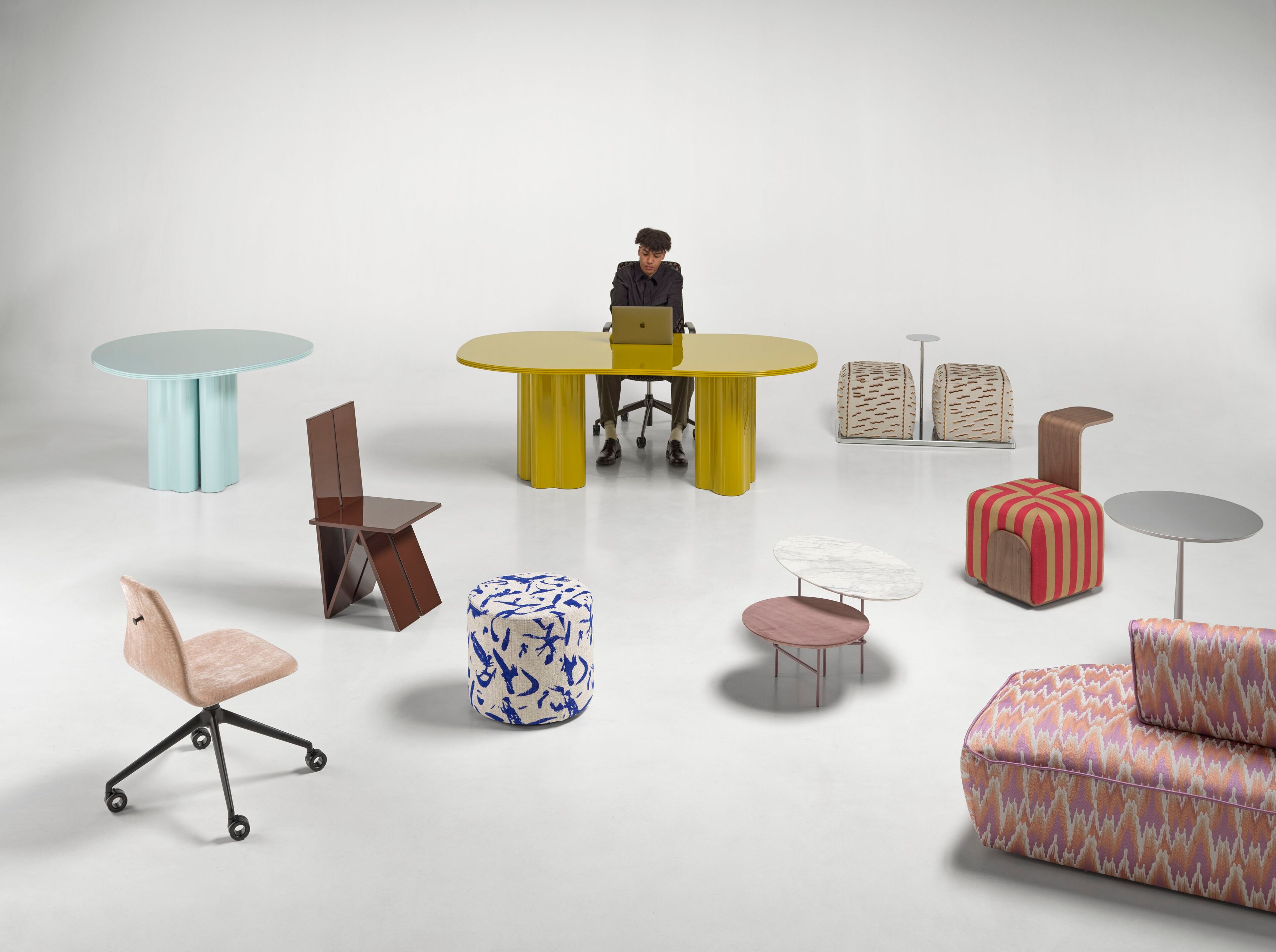 Ткань поворотный пуфик с журнальным столиком SITIA DONDO ARCH-00005202 - Вид №11