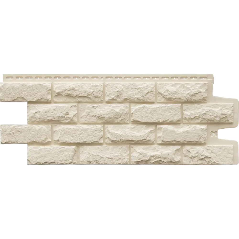 Фасадная панель Grand Line Колотый камень 992x392 мм молочный 0.39 м² CLASSIC STLM-2010645