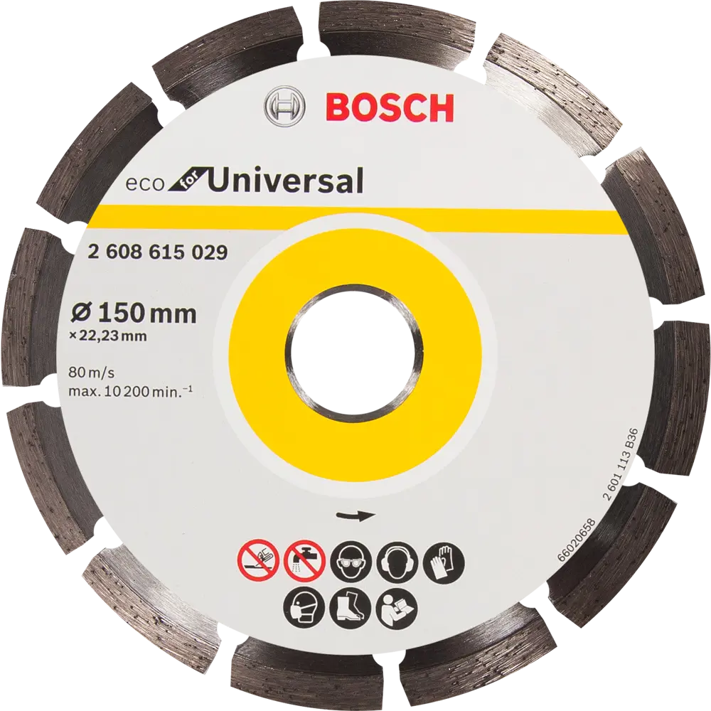 Диск алмазный по бетону и кирпичу Bosch Eco for Universal Segmented 2608615029 сегментный 150x22.2x2.1 мм 82857620 STLM-2098904 BOSCH PROFESSIONAL 
