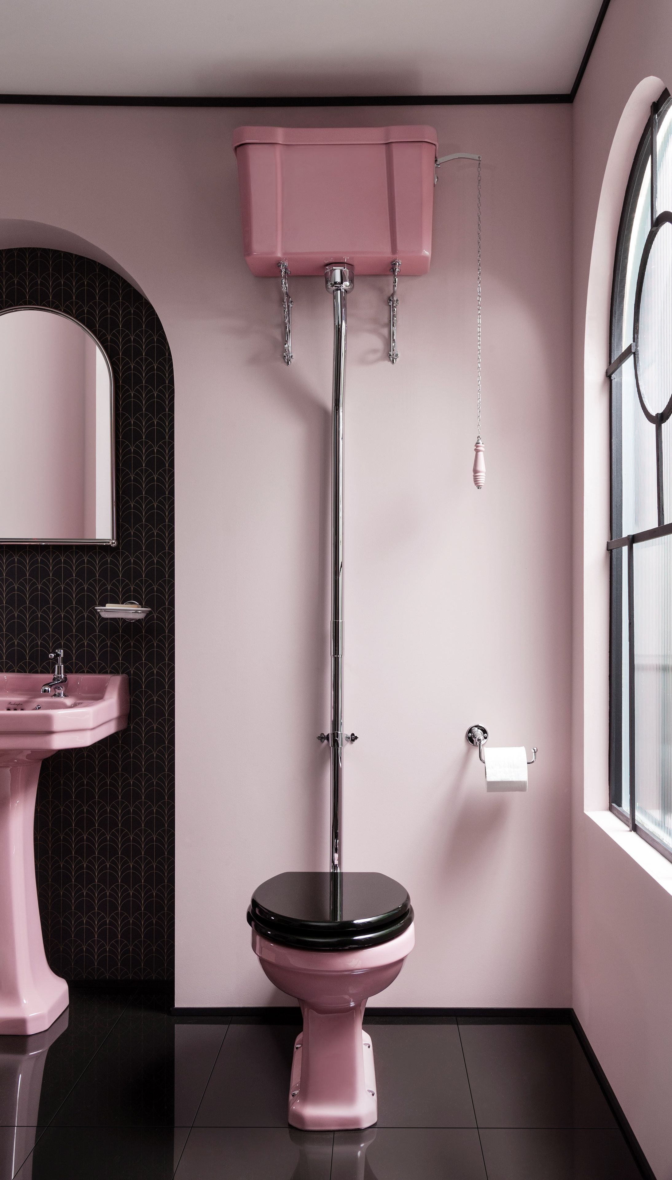 Прямоугольный умывальник из стекла на колонне Burlington На заказ ARCH-00028147 - Вид №3