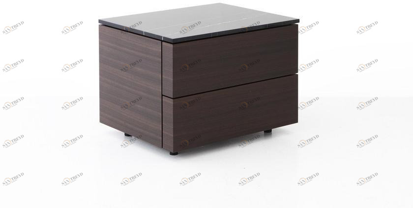 Porro Прикроватная тумбочка из лакированной древесины с ящиками Hub sun-id-1510879