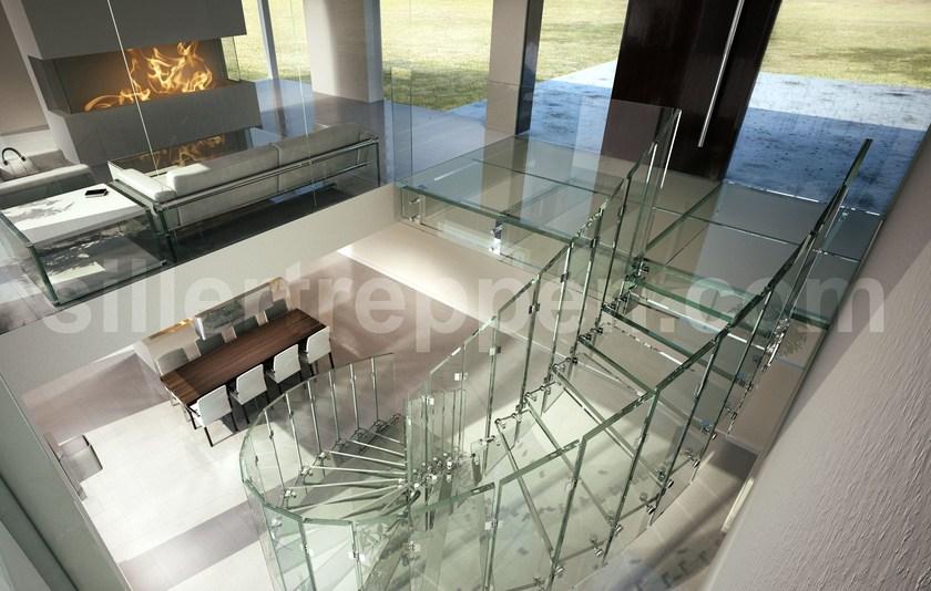 Siller Treppen Самонесущая винтовая лестница из нержавеющей стали и стекла Fly sun-id-1458385 - Вид №2