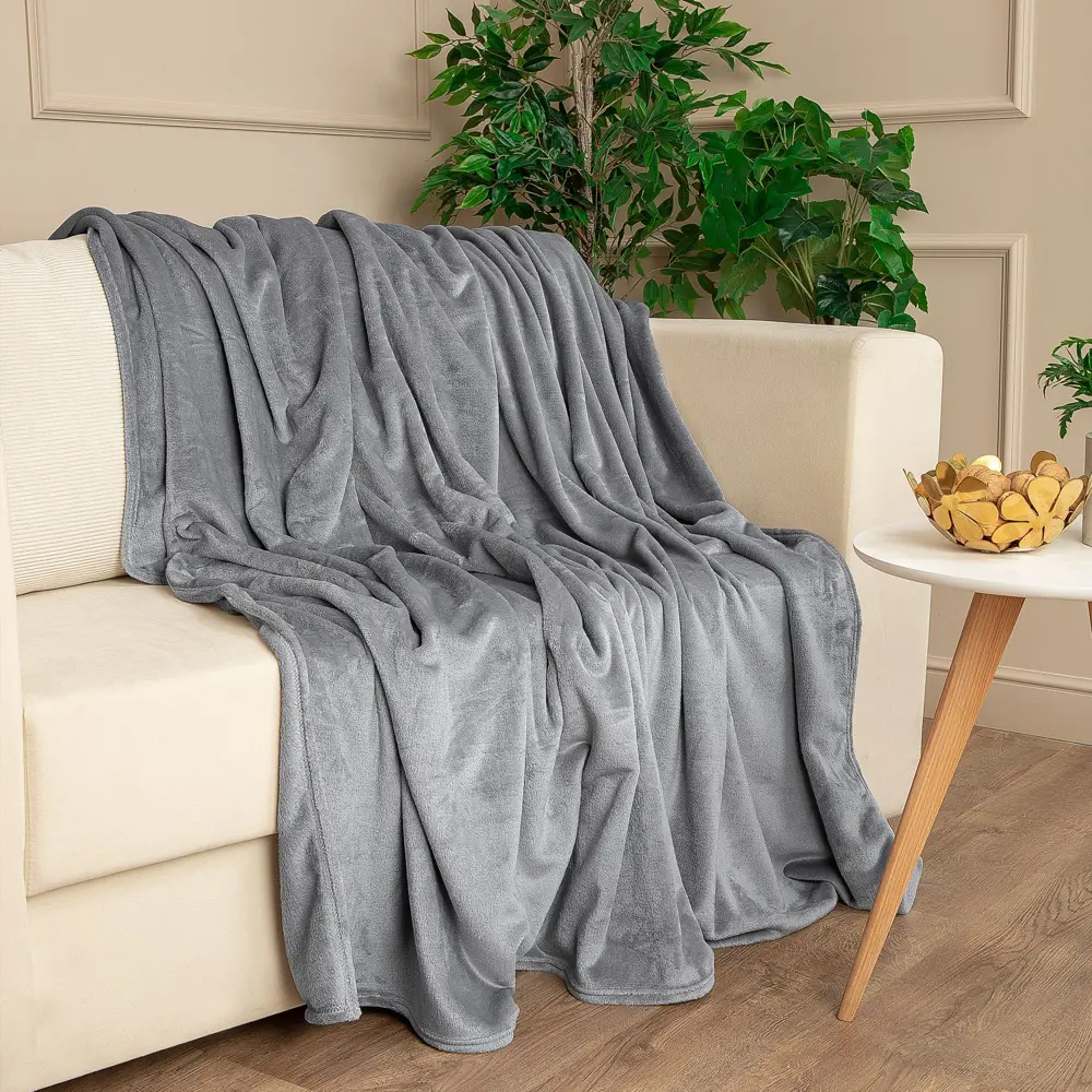 Плед Flandria 200x220 см микрофибра цвет серый 89368070 STLM-2020723 Santreyd нет - Вид №3