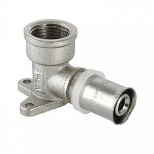 VTm.254.N.002005 Пресс-фитинг – угольник с креплением (водорозетка) Valtec 20 мм х 3/4"