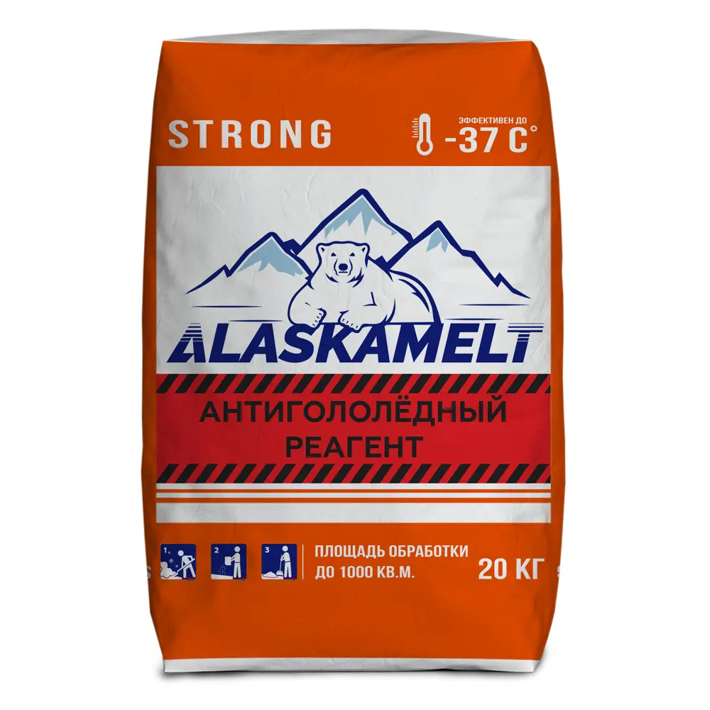 Противогололедные реагенты Alaskamelt Strong комбинированные 20 кг 89440957 STLM-2022849 Santreyd  - Вид №3
