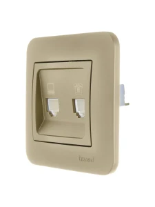 ASTI Розетка компьютер+телефон золото