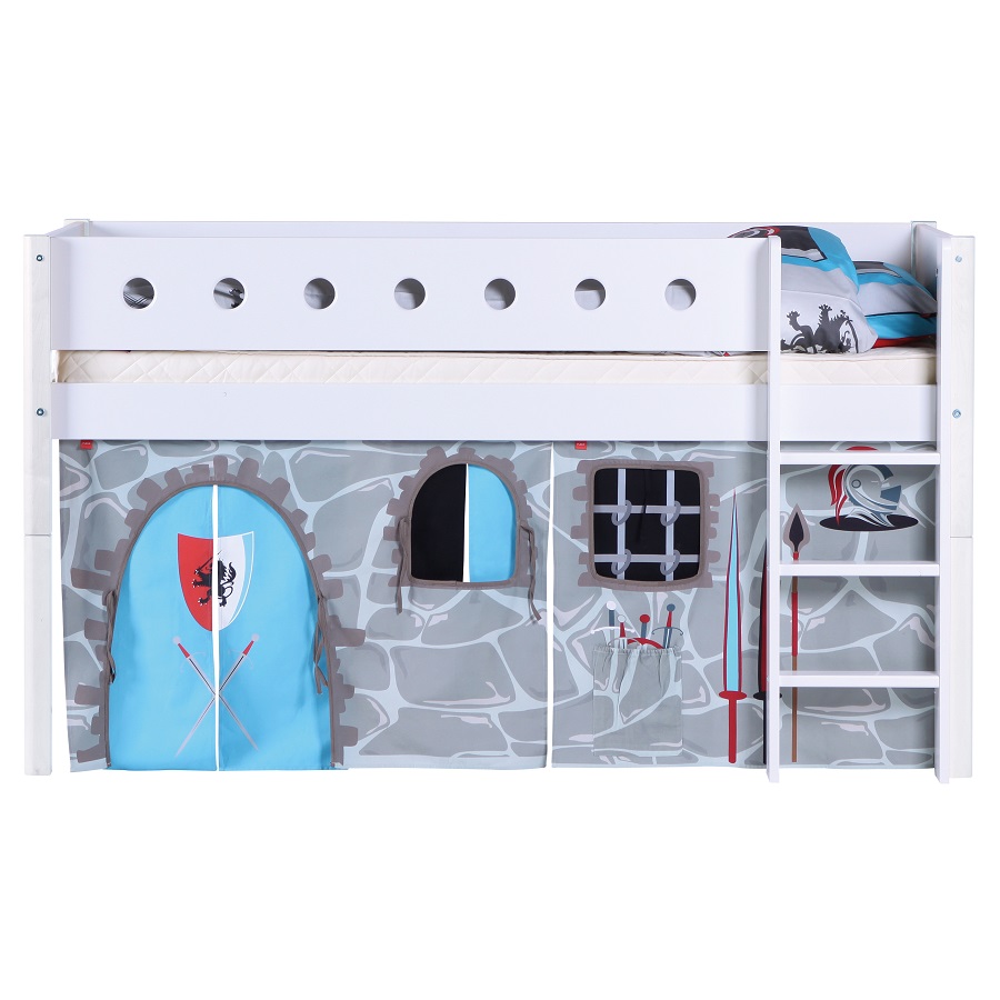 Кровать Flexa White с лестницей, 190 см, белая 801730840 - Вид №4