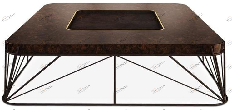 Porustudio Квадратный журнальный столик из вяза sun-id-1390712