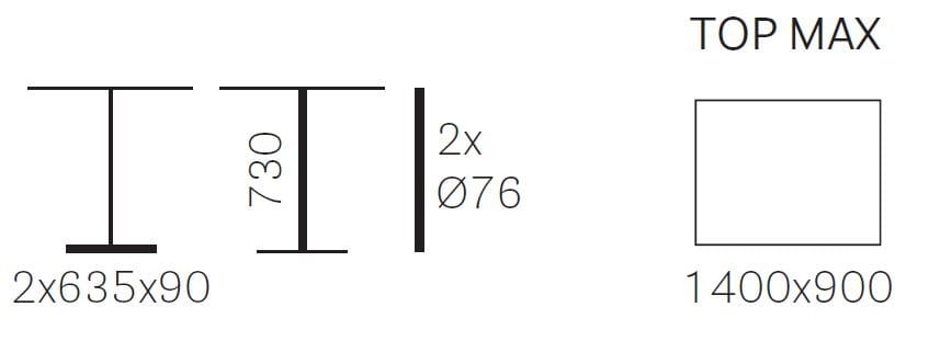 Прямоугольный стальной стол для контракта Pedrali ARCH-00080334 - Вид №2