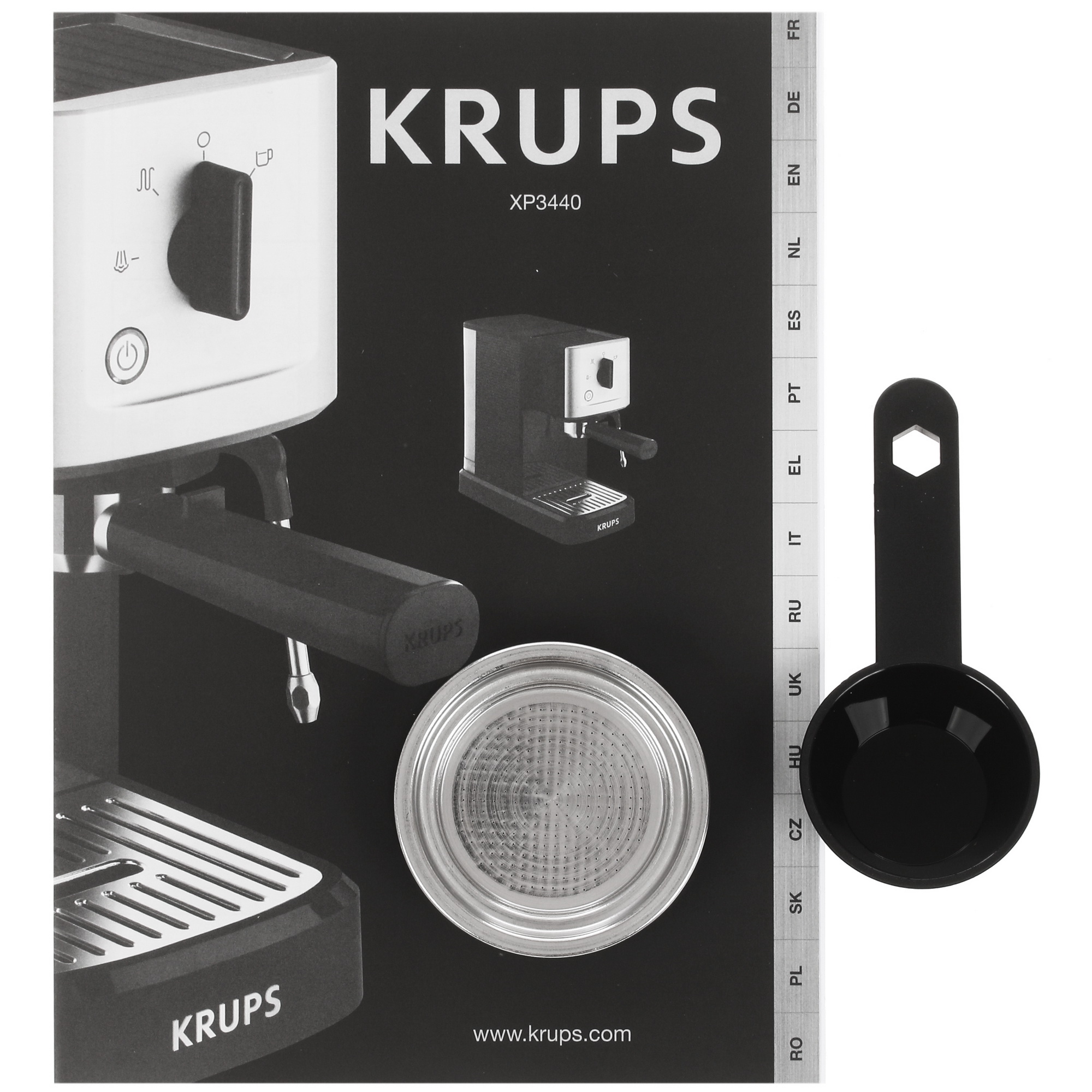 4727570 Кофеварка рожковая Krups XP344010 черный STDN-0117087 - Вид №7