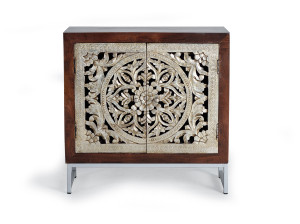 Шкаф с золотым листом с распашными дверями