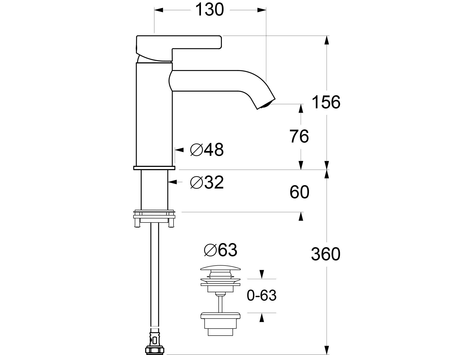 Однорычажный смеситель для раковины GUGLIELMI RUBINETTERIE Rialto ARCH-00073885 - Вид №3