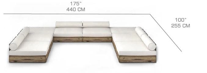 Угловой садовый диван в Sunbrella® MAMAGREEN Aiko ARCH-00037106 - Вид №3