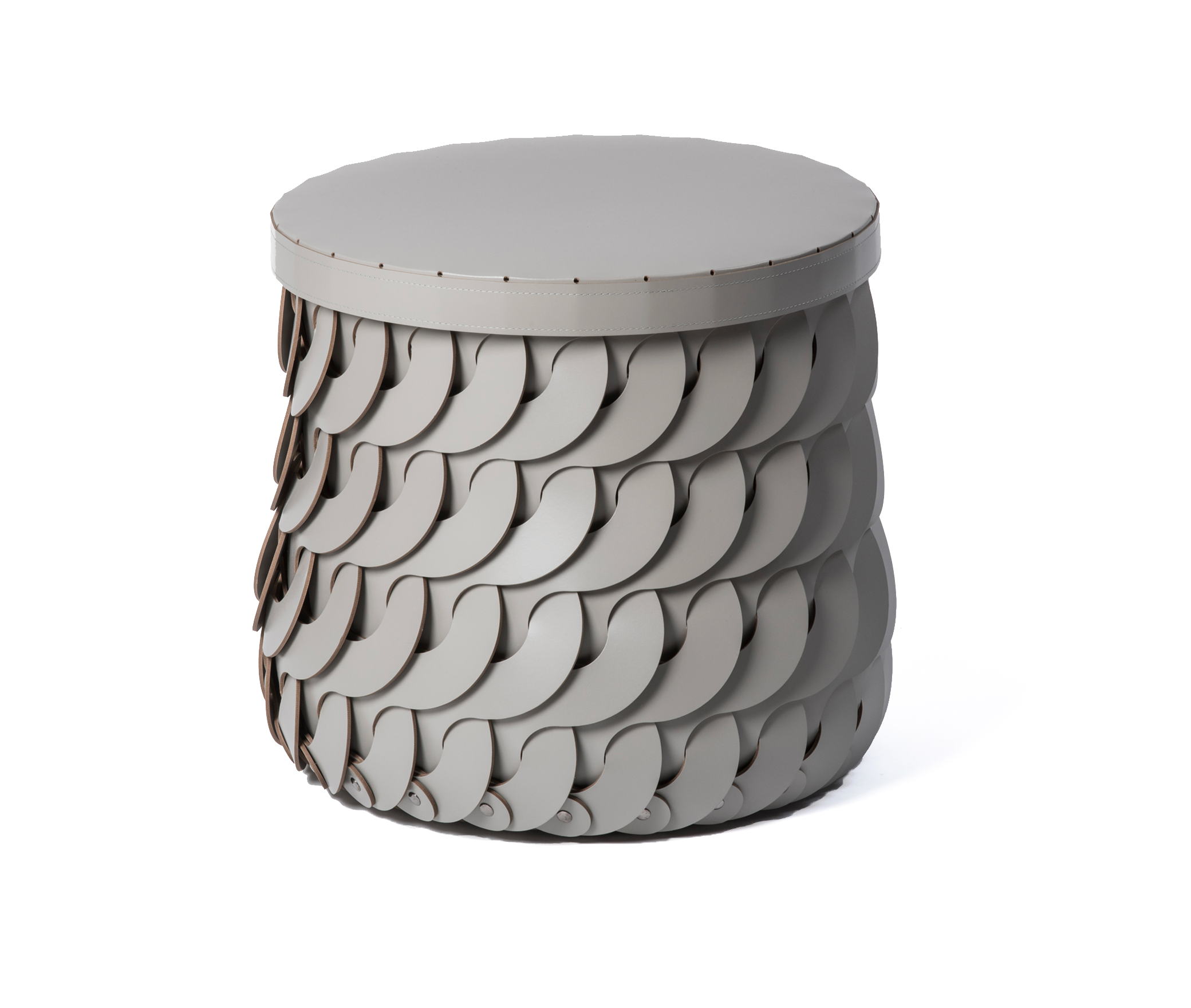 Высокая корзина Alicante - Ø 45XH25 см / регенерированная кожа_белый Pinetti 00.2520.082.000 - Вид №1