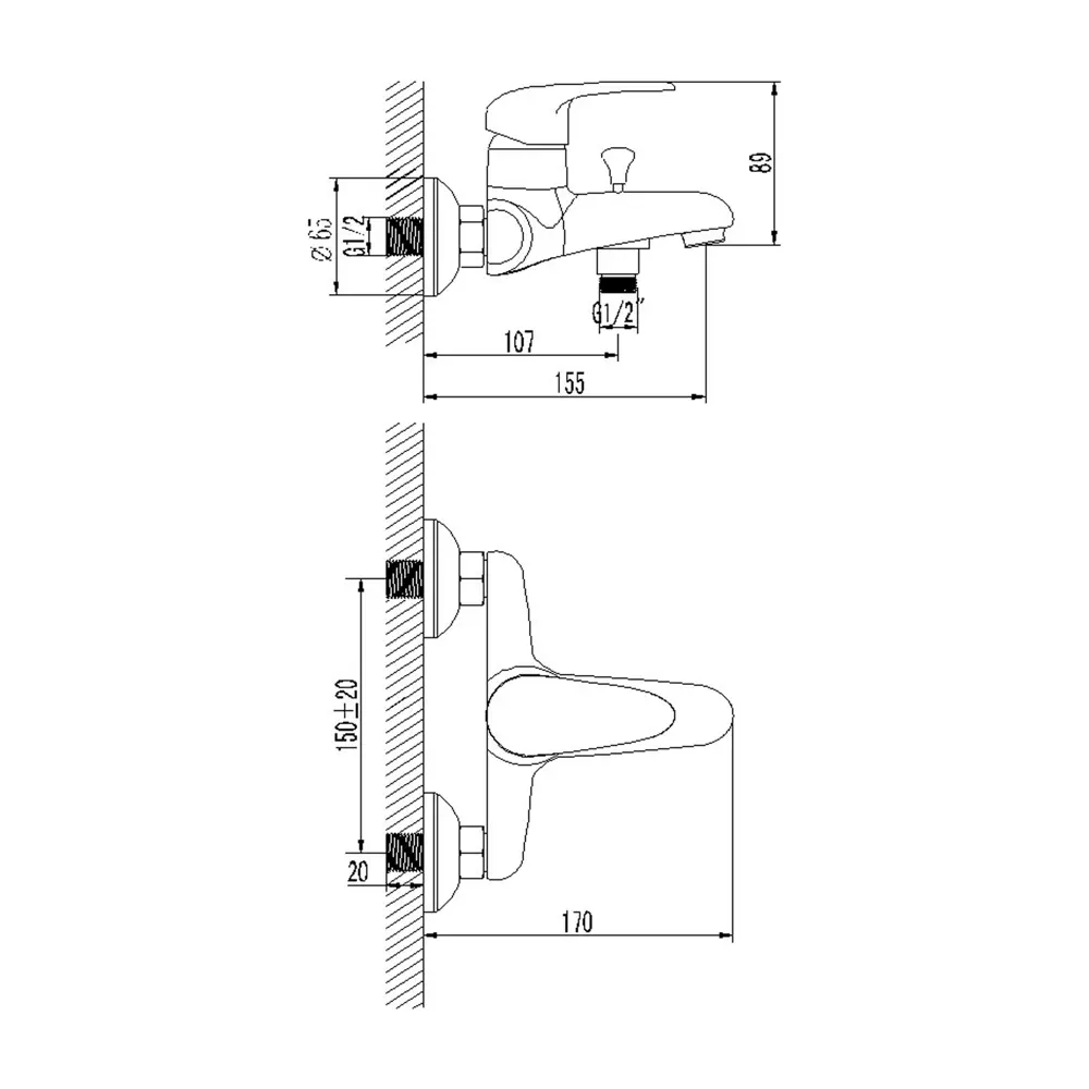Смеситель для ванны и душа Lemark Pramen LR3302C однорычажный цвет хром 88410136 STLM-2139793 - Вид №1