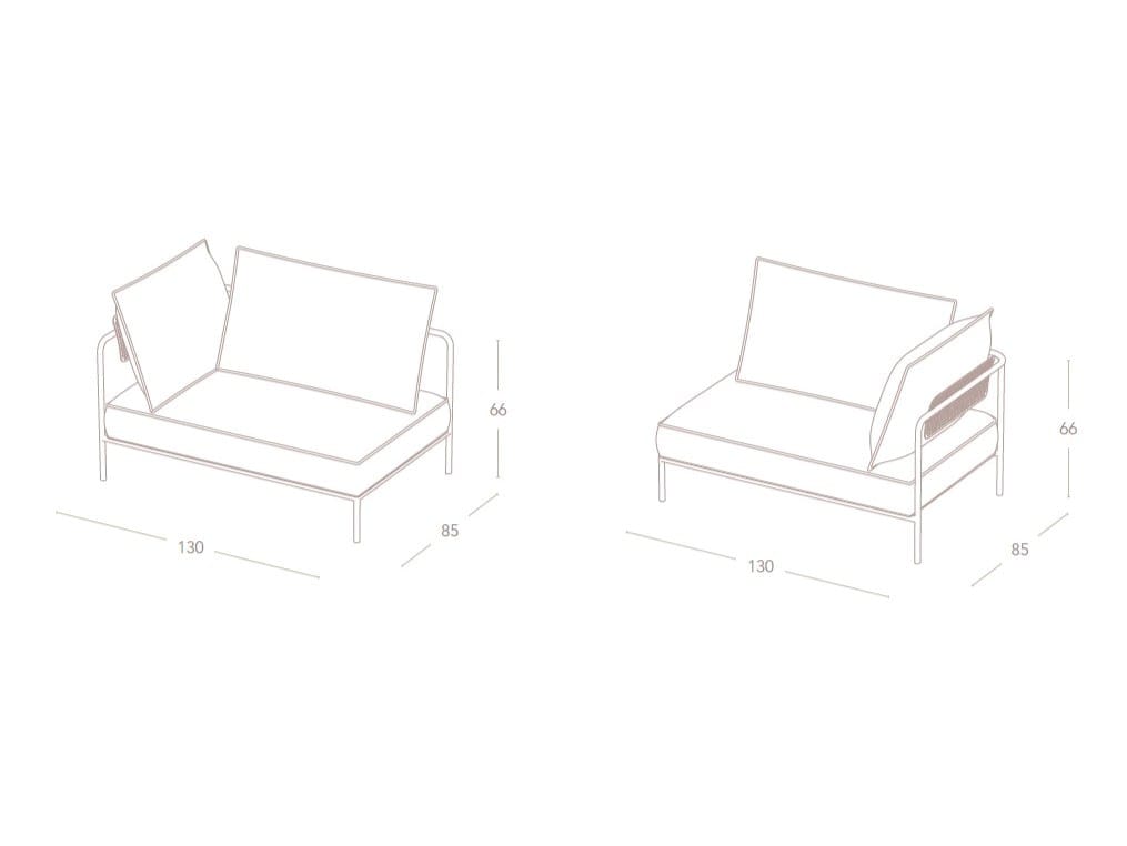 Угловой модульный садовый диван из акриловой ткани S-CAB лоскут ARCH-00069994 - Вид №16