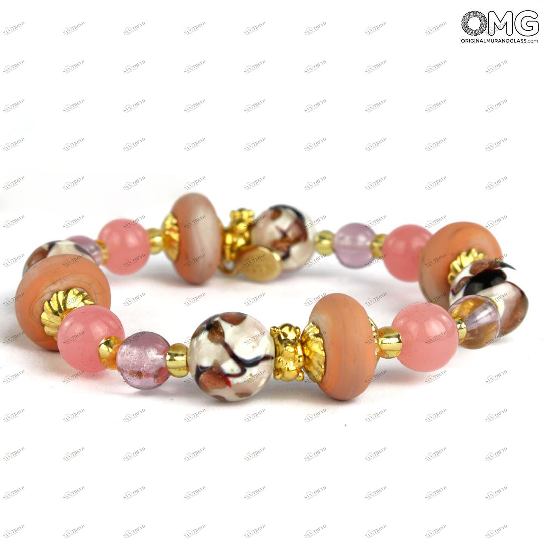 3477 ORIGINALMURANOGLASS Браслет Джулия - золото - муранское стекло Original Murano Glass OMG 18 см 