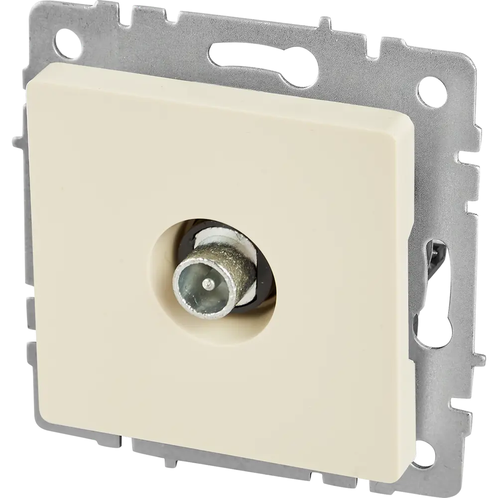 Розетка TV IEK Brite для скрытого монтажа с коаксиальным подключением 87761517 STLM-1113935 - Вид №1