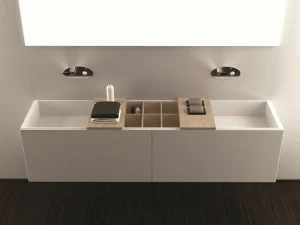 MOMA Design Тумба под умывальник подвесная двойная, прочная поверхность