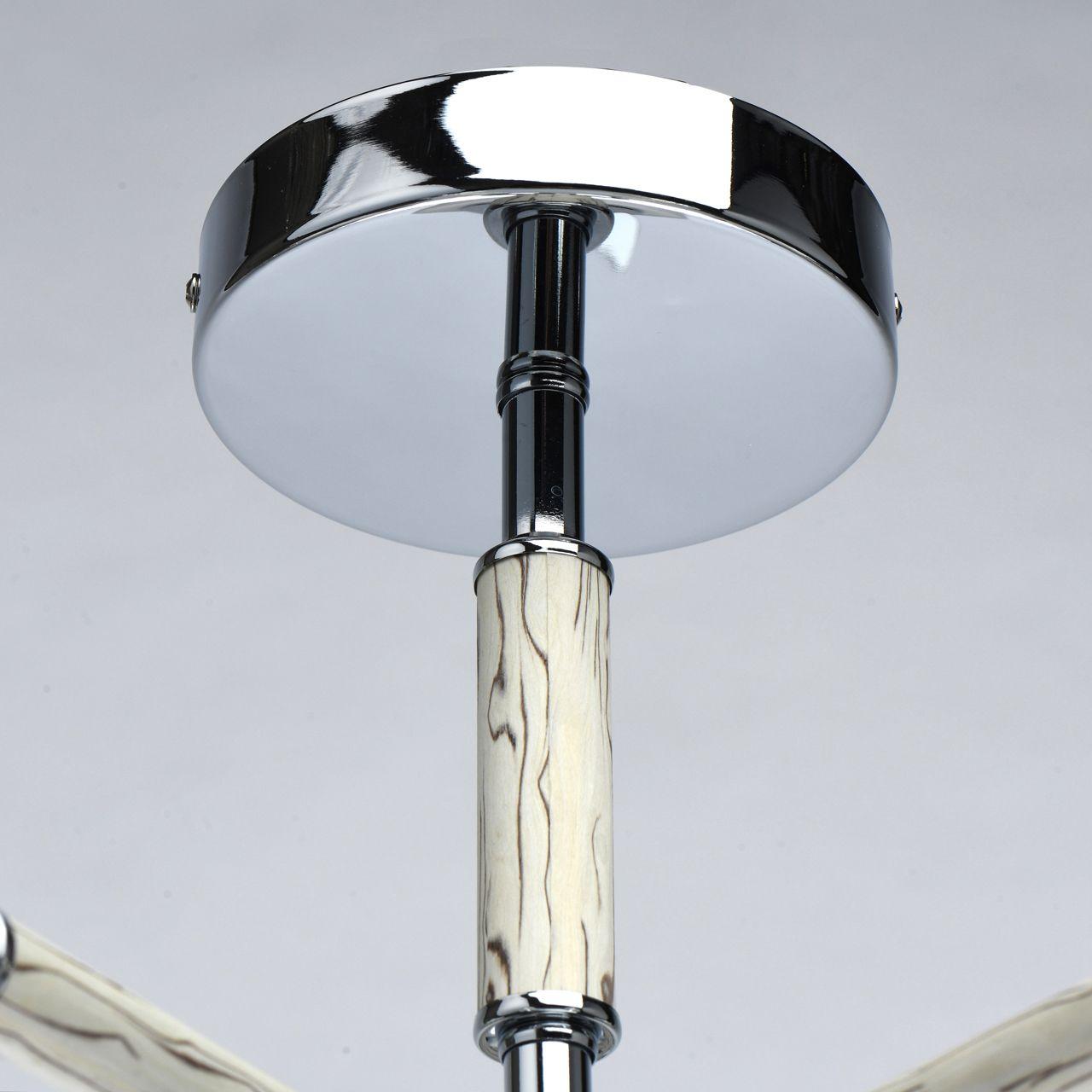 Люстра белая потолочная De Markt Форест 693012308 DE MARKT ДИЗАЙНЕРСКИЕ, ФОРЕСТ 00-3833617 Белый;хром  - Вид №1