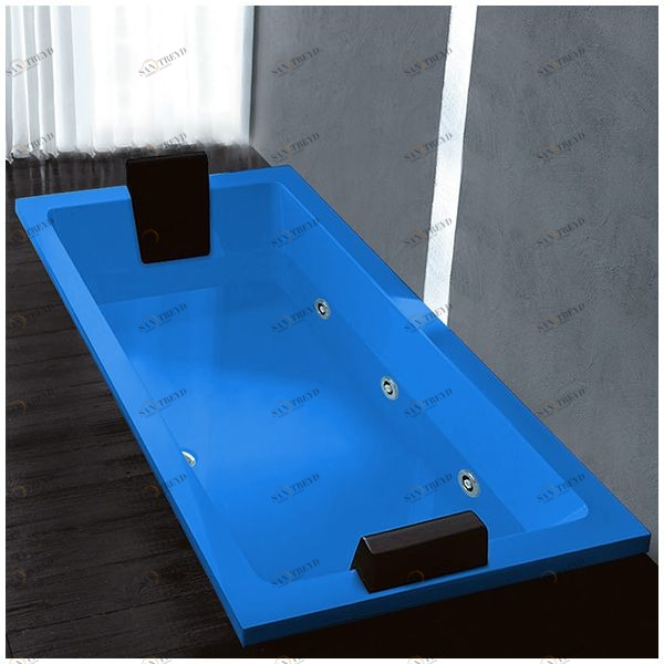 Ванна Gruppo treesse Quadra 199 V0737-SX-G голубая с гидромассажем прямоугольная встроенная левая STDV0737SXG