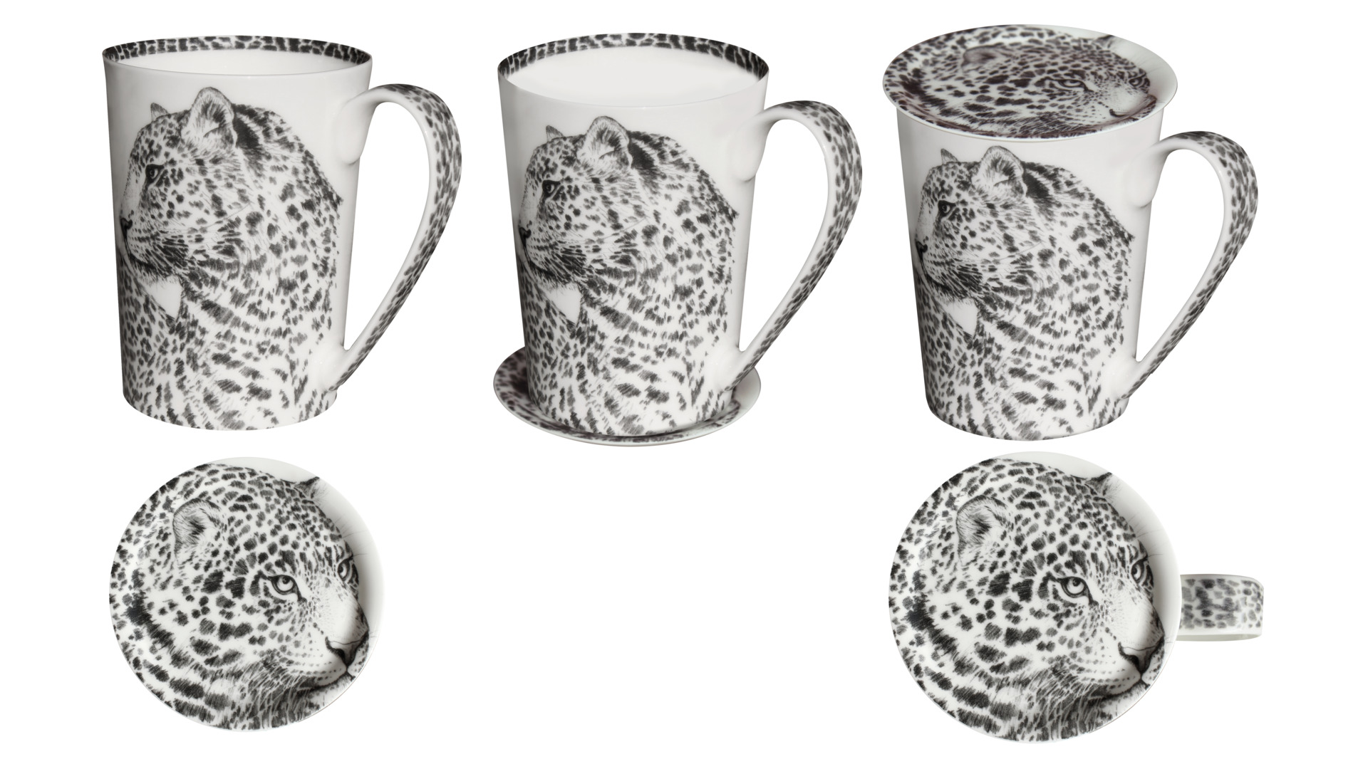 10640808 Taitu Кружка Taitu "Дикий нрав.Леопард" 450мл Фарфор костяной  - Вид №1