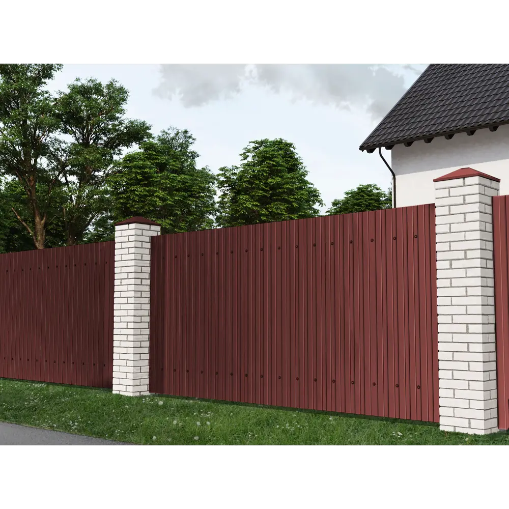 Профнастил Santreyd С8 вишневый для заборов и фасадов 82349834 STLM-0025164 - Вид №3