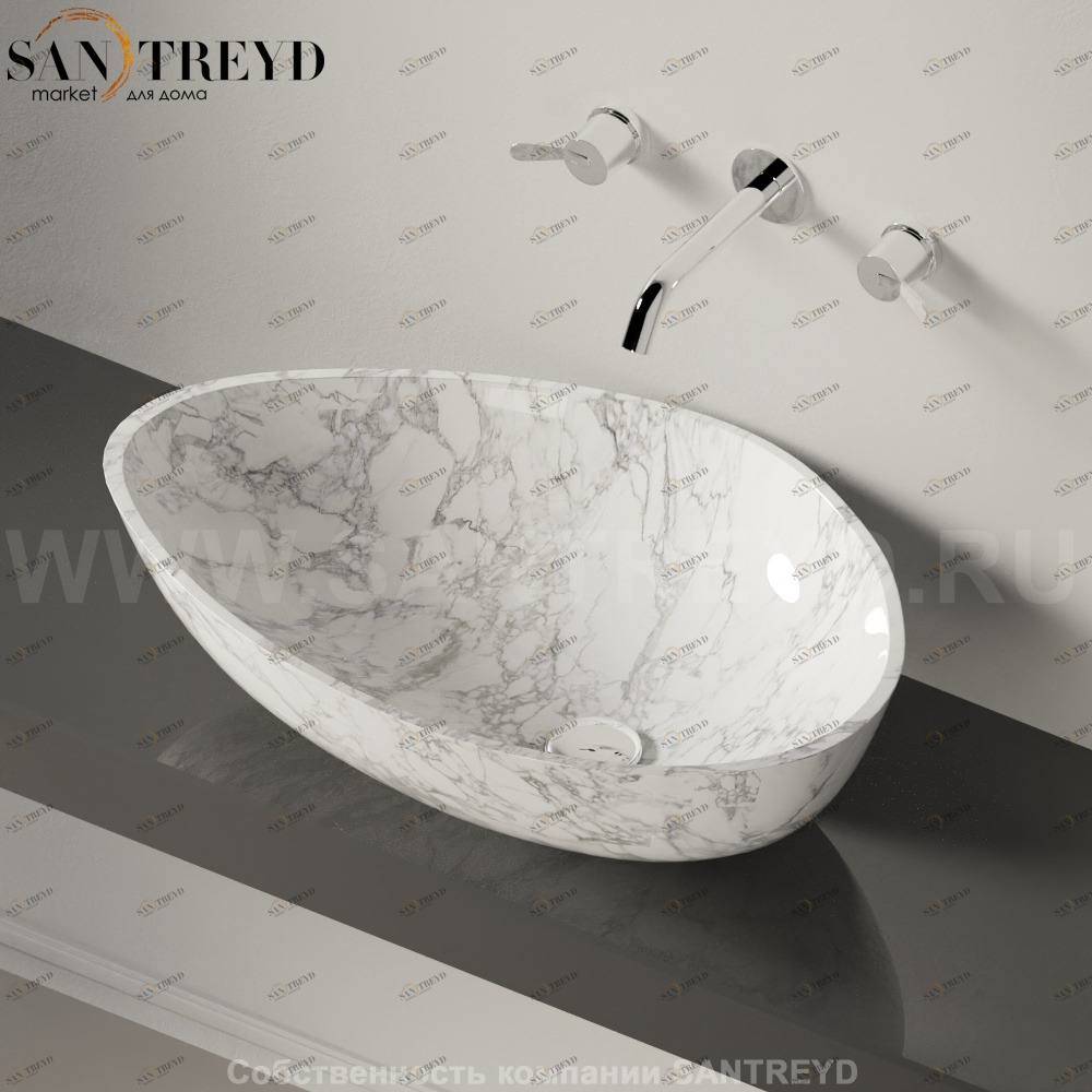 ACER1098LMC Накладная раковина на столешницу  овальная Agape 