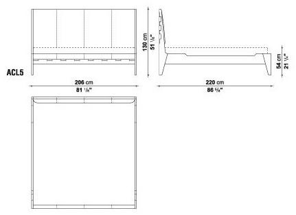 Maxalto Двуспальная кровать из кожи с обитым изголовьем Talamo sun-id-1386947 - Вид №4