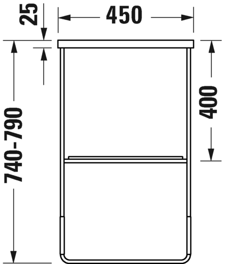 0031111000 Консоль металлическая напольная ** DuraSquare #003111 865 x 451 мм
Хром Black Matt Duravit - Вид №4
