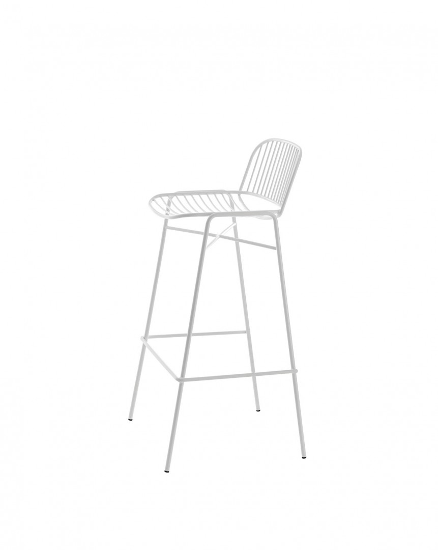 Shade 624 Барный стул со стальной рамой на 4 ножках. Сиденье и спинка в стальном каркасе. Et al. Shade