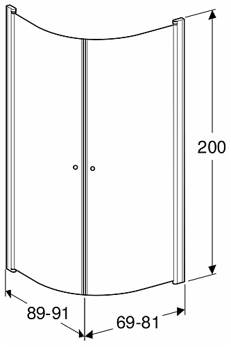 500.908.00.5 IDO Showerama 10-4 душевая стенка для круглого углового душа, IDO Showerama 10-4, матовые профили / прозрачное стекло, 900x700 мм  - Вид №5