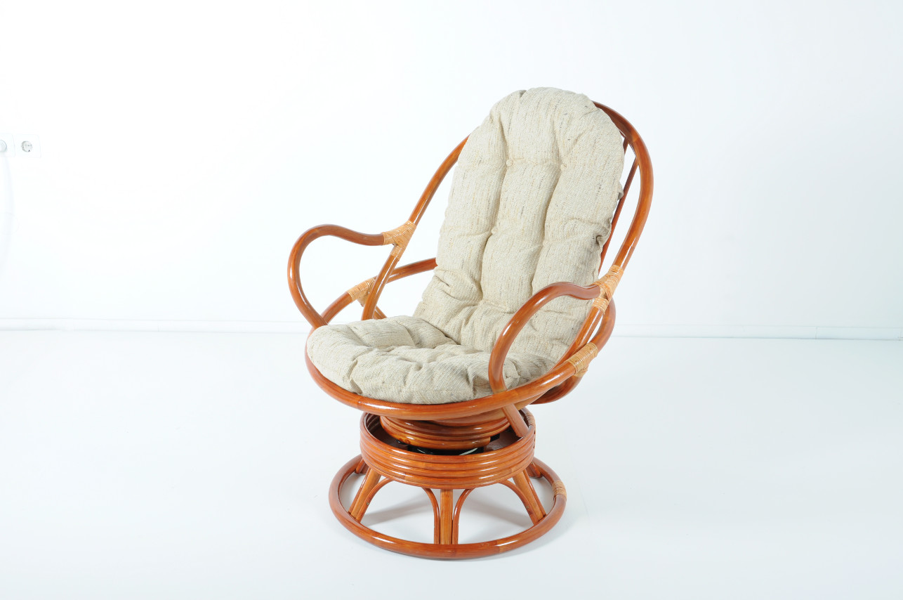 Кресло вращающееся коричневое с подушкой "Коньяк" VINOTTI  00-3885253 Коричневый  - Вид №1